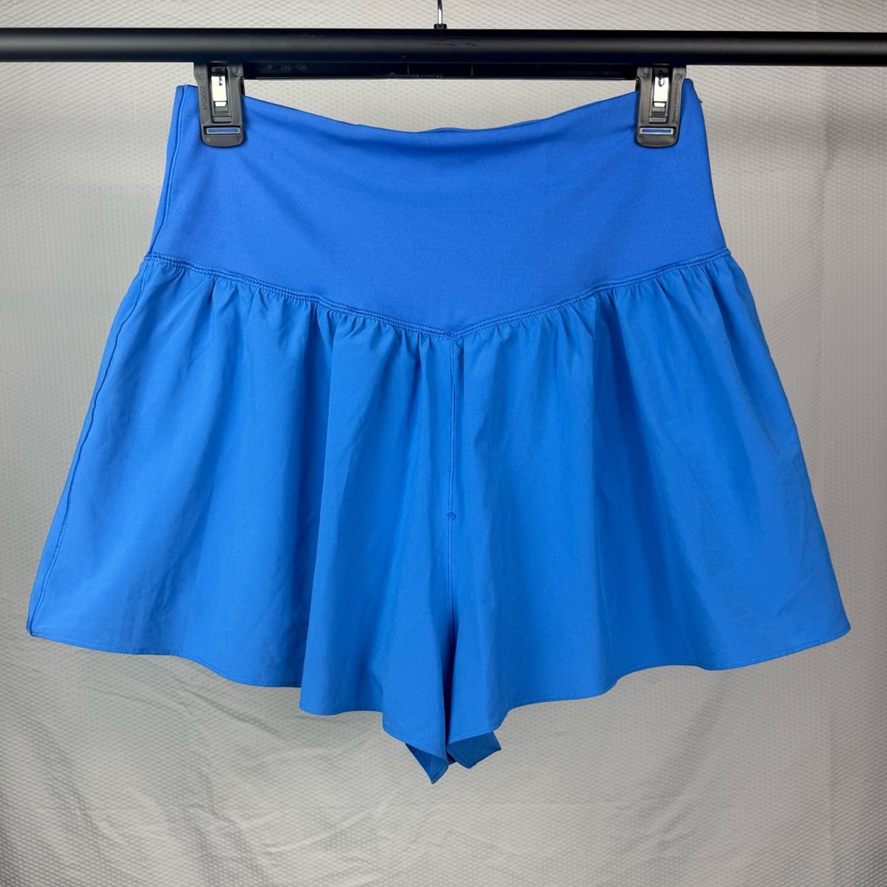 Aerie Real Me High Waist Blue Flowy Shorts size Large - Picture 5 of 7